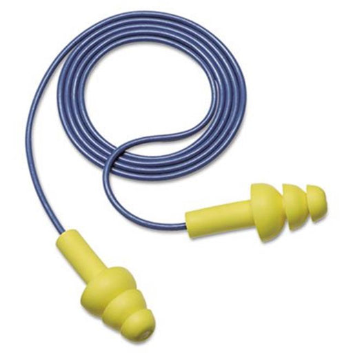 3M 3404004 UltraFit Ear Plugs Corded Premolded Yellow 100 Pairs/Box