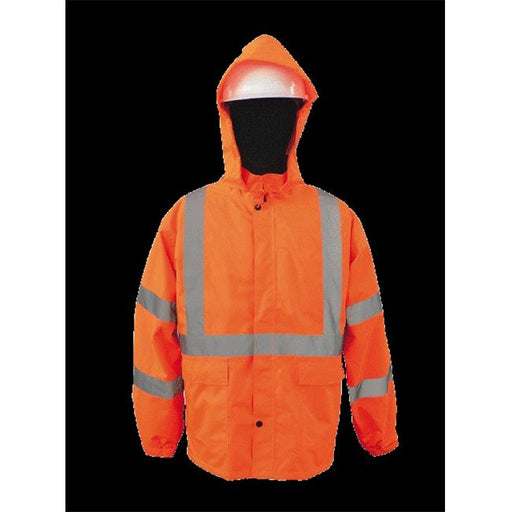 2W 730C-3 5XL 100 Percent Waterproof Rain Jacket - Orange&#44; 5 Extra Large