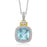 18k Yellow Gold & Sterling Silver Popcorn Sky Blue Topaz & Diamond Pendant - Size 18 in.