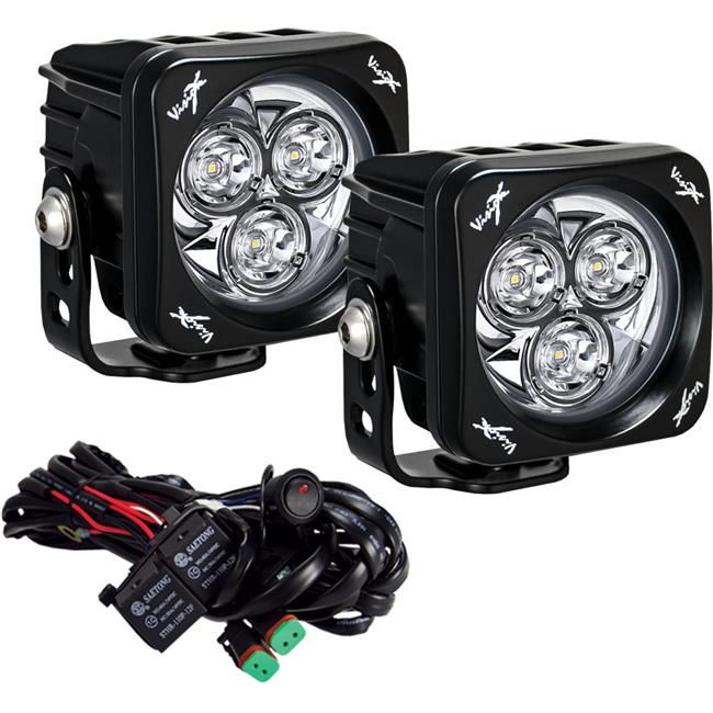 Vision X Lighting CG2-OPM310KIT 3.0 in. Square 3 LED Cannon CG2 Lights - Pack of 2