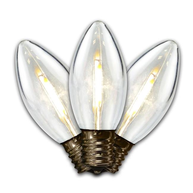 Holiday Bright Lights 9009331 Smooth Filament LED C9 Christmas Light Bulbs&#44; Pure White