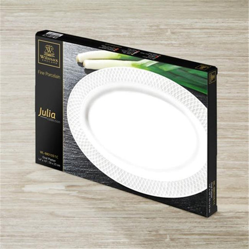 Wilmax 880103 14 x 10 in. Oval Platter&#44; White - Pack of 18