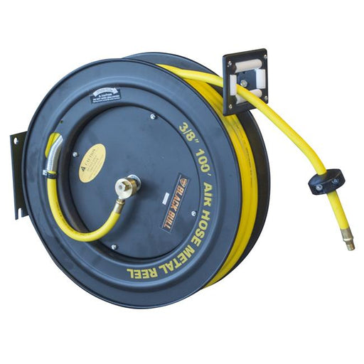 Black Bull AHAR100 100 ft. Bull Retractable Air Hose Reel with Auto Rewind - Black