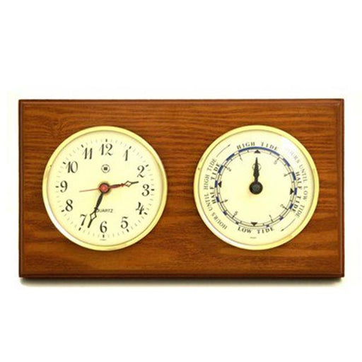 Bey-Berk International WS116 Quartz Clock &amp; Tide Clock - Oak Wood