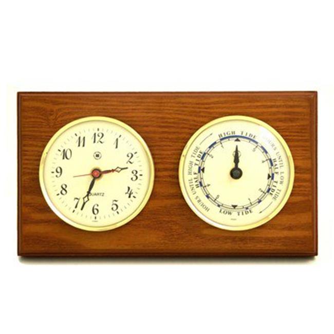 Bey-Berk International WS116 Quartz Clock &amp; Tide Clock - Oak Wood