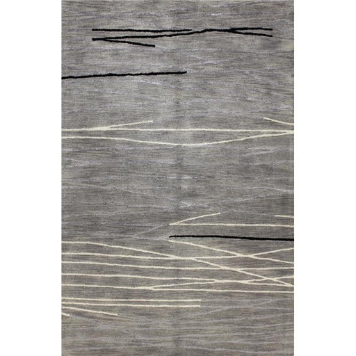 Bashian R129-GY-2.6X8-HG238 Greenwich Collection Abstract Contemporary Wool & Viscose Hand Tufted Area Rug&#44; Grey - 2 ft. 6 in. x 8 ft.