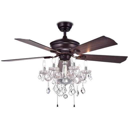 Warehouse of Tiffany CFL-8213AB 52 in. Havorand 5-Light Indoor Hand Pull Chain Ceiling Fan&#44; Bronze