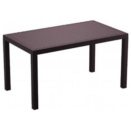 55 in. Orlando Wickerlook Rectangle Dining Table&#44; Brown