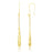 14k Yellow Gold Long Chain&#44; Drop Earrings with Diamond Cut Teardrops