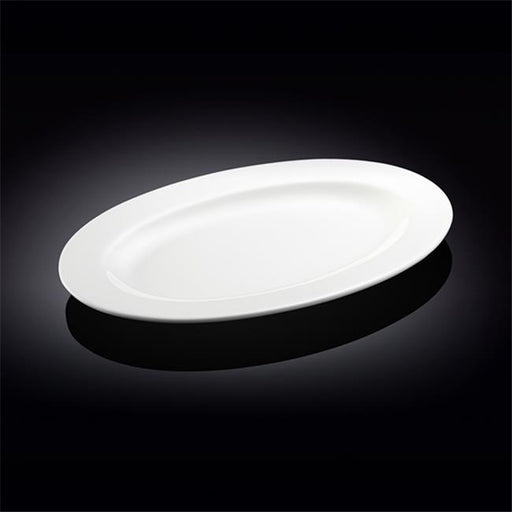 Wilmax 992026 14 in. Oval Platter&#44; White - Pack of 12