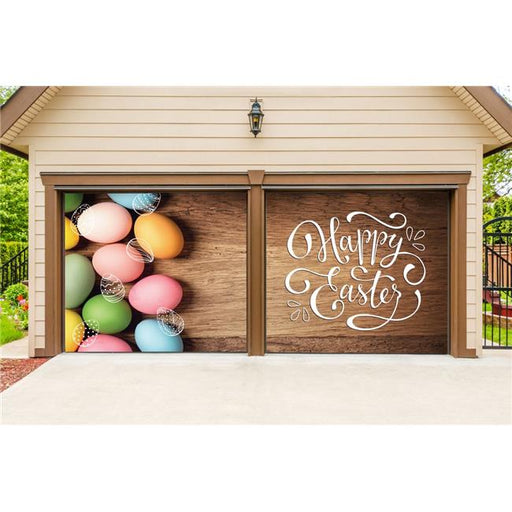 My Door Decor 285903EAST-002 7 x 8 ft. Happy Easter Eggs Holiday Door Mural Sign Car Garage Banner Decor&#44; Multi Color