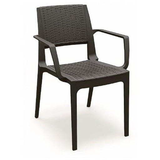 Capri Resin Dining Arm Chair  Brown - Set of 2