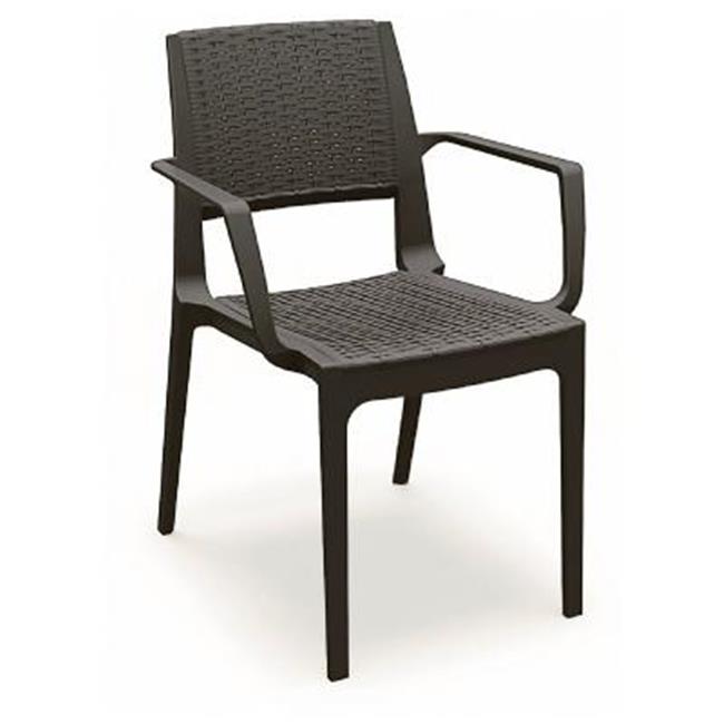 Capri Resin Dining Arm Chair  Brown - Set of 2
