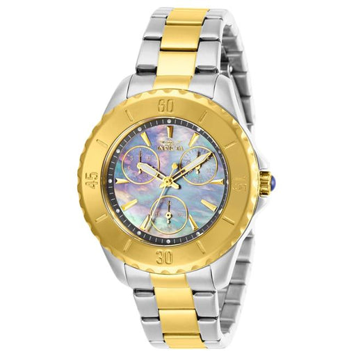 Invicta 29112 Womens Angel Quartz 3 Hand Gunmetal Dial Watch with Gold & Steel Tone