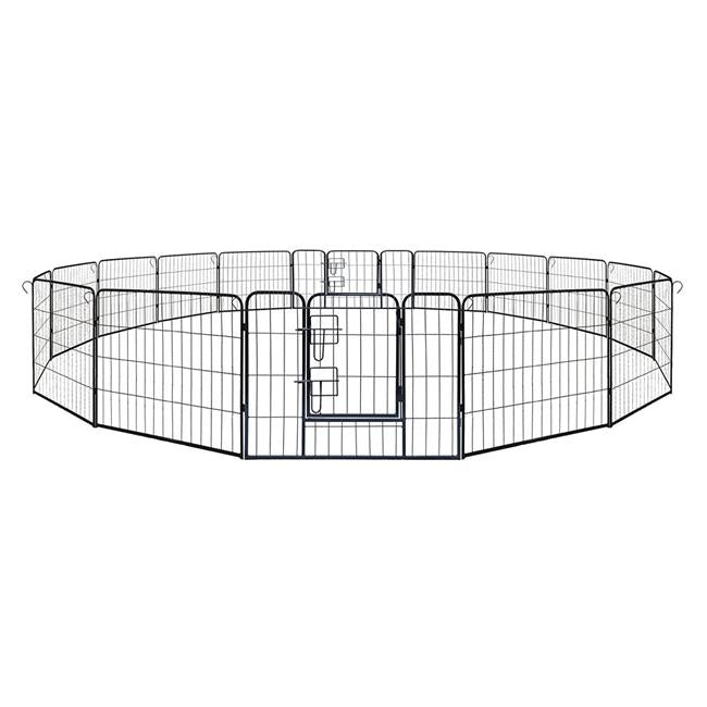 Aleko 2DK24X32-UNB 32 x 24 in. 16 Panel Heavy Duty Pet Playpen Dog Kennel Pen Exercise Cage Fence