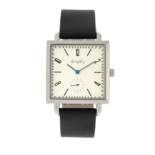 Simplify SIM5001 The 5000 Leather-Band Watch&#44; Black & White