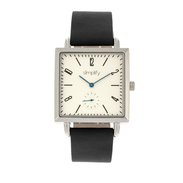 Simplify SIM5001 The 5000 Leather-Band Watch&#44; Black & White