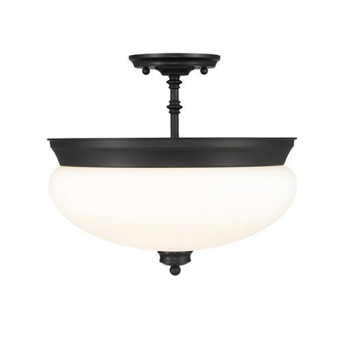 Z-Lite 721SF-MB Amon Semi Flush Mount&#44; Matte Black - 13.5 x 15 x 15 in.