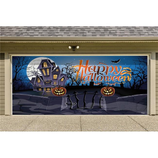 My Door Decor 285905HALL-007 7 x16 ft. Haunted Mansion Outdoor Halloween Holiday Door Mural Sign Banner Decor&#44; Multi Color