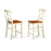 Kenley Counter Height Stools with Wood Seat in Buttermilk & Cherry Finish - Set of 2