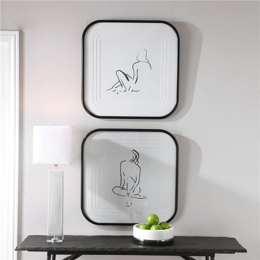 Uttermost 41607 33.25 x 33 x 5 in. Feminine Sketch Framed Prints&#44; Set of 2