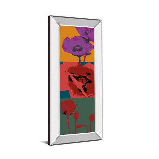 Classy Art 1897MF 18 x 42 in. Pop Poppies by Li-Legger&#44; D Mirror Framed Print Wall Art