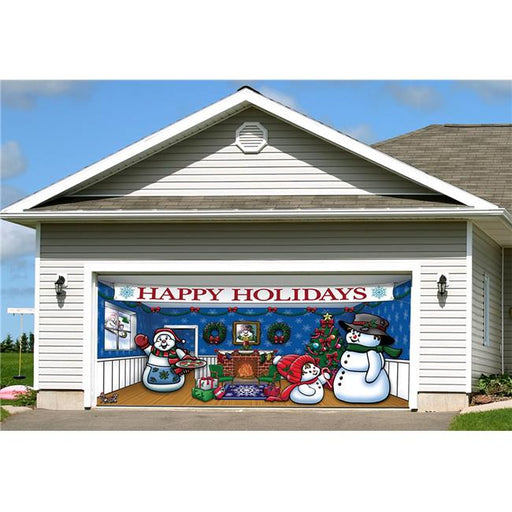 My Door Decor 285905XMAS-014 7 x16 ft. Snowman Family Outdoor Christmas Holiday Door Banner Decor&#44; Multi Color