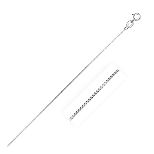 14k White Gold Classic Box Chain&#44; 0.6 mm - Size 13 in.