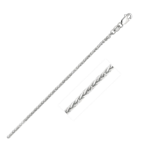14k White Gold 1.8 mm Square Wheat Chain - Size 20 in.