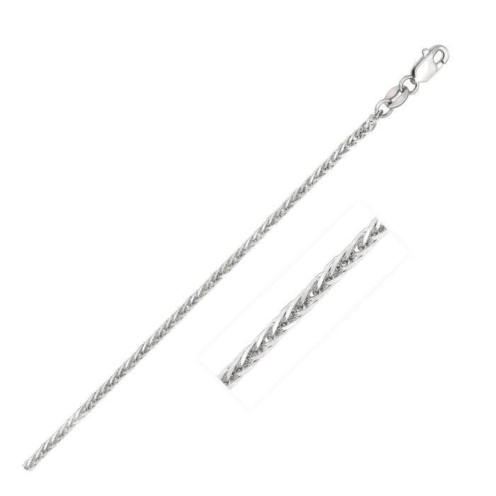 14k White Gold 1.8 mm Square Wheat Chain - Size 20 in.
