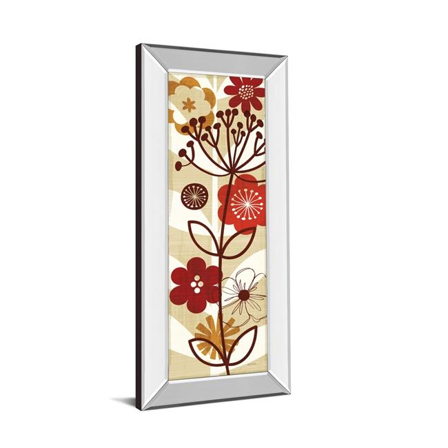 Classy Art 1434MF 18 x 42 in. Floral Pop Panel II by Mo Mullan Mirror Framed Print Wall Art