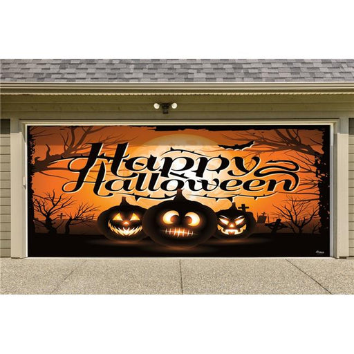 My Door Decor 285905HALL-003 7 x16 ft. Night of the Jack O Lantern Outdoor Halloween Holiday Door Mural Sign Banner Decor&#44; Multi Color