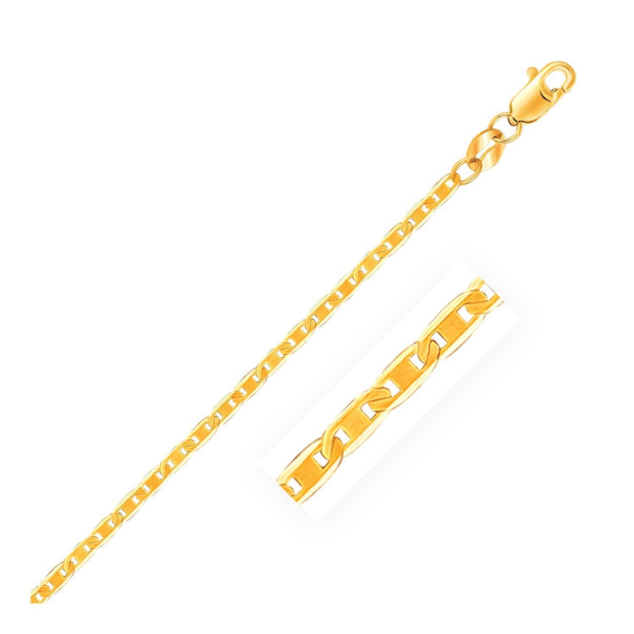 10k Yellow Gold Mariner Link Anklet&#44; 1.7 mm - Size 10 in.