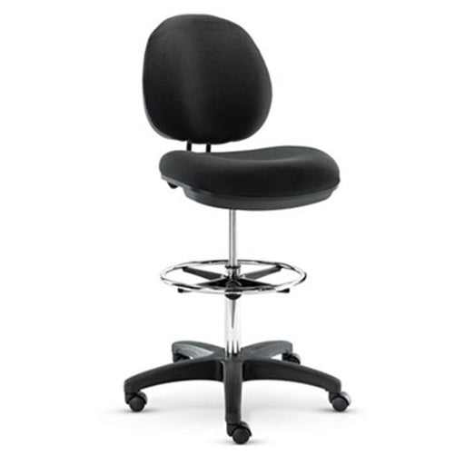 Interval Series Swivel Task Stool&#44; PVC-Free Faux Leather&#44; Black