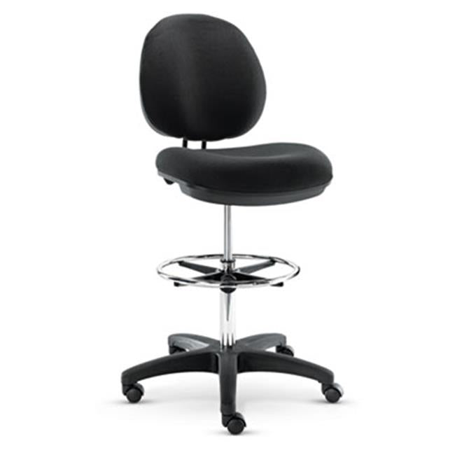 Interval Series Swivel Task Stool&#44; PVC-Free Faux Leather&#44; Black