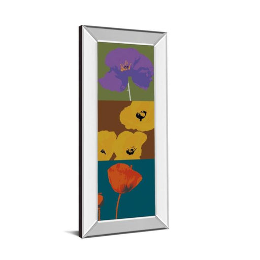Classy Art 1895MF 18 x 42 in. Pop Poppies by Li-Legger&#44; D Mirror Framed Print Wall Art
