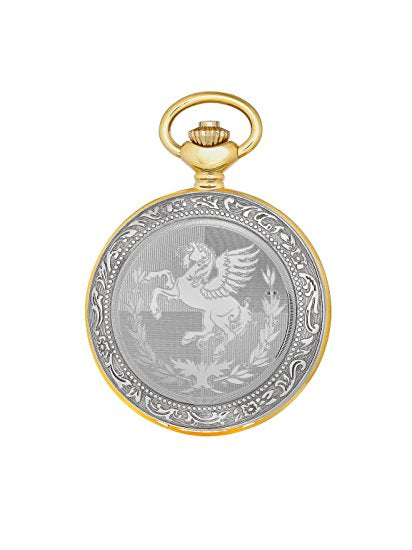 Two-Tone Hunter Case Mechanical Pocket Watch&#44; White
