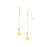 10k Yellow Gold Bead & Shiny Disc Drop Earrings