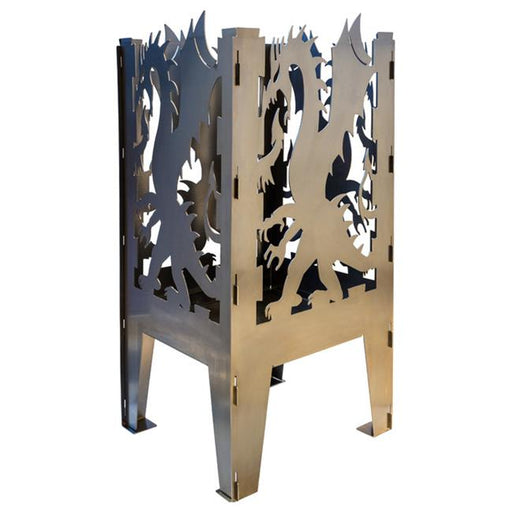 Solid Steel Wood Burning Fire Pit&#44; Dragon