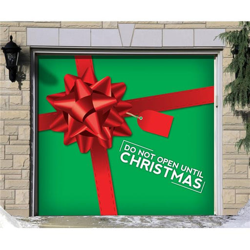 My Door Decor 285903XMAS-017 7 x 8 ft. Dont Open Until Xmas Christmas Door Mural Sign Car Garage Banner Decor&#44; Multi Color