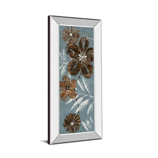 Classy Art 1163MF 18 x 42 in. Denim Garden II by Maria Donovan Mirror Framed Print Wall Art
