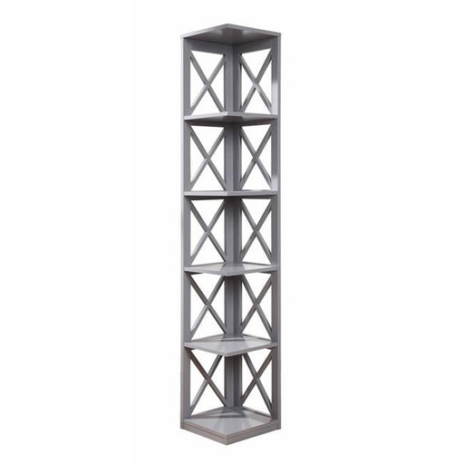 Oxford 5 Tier Corner Bookcase&#44; Gray