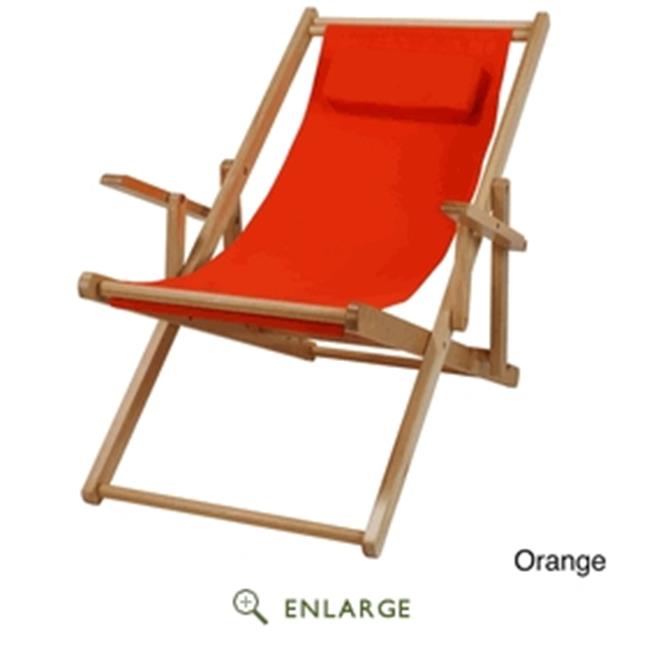 Casual Home 114-00-011-19 Sling Chair&#44; Natural Frame with Orange Canvas