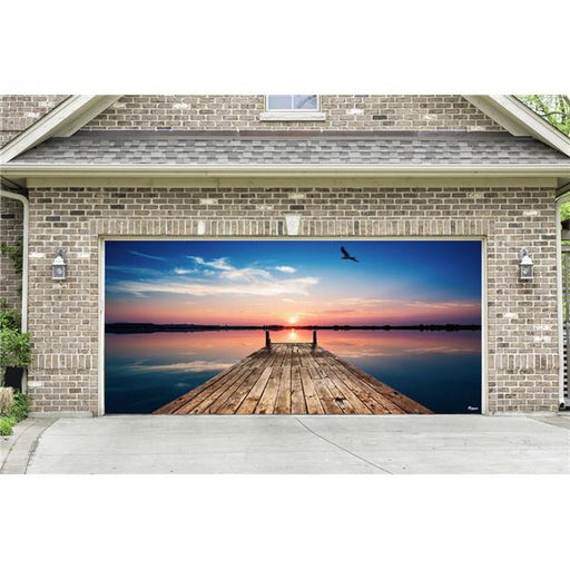 My Door Decor 285905NATR-005 7 x 16 ft. Sunset Dock Nature Door Mural Sign Car Garage Banner Decor&#44; Multi Color