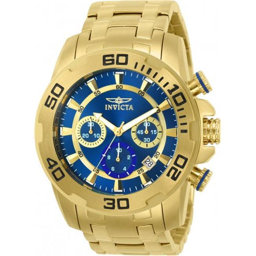 Invicta 22321 Mens Pro Diver Quartz Chronograph Blue Dial Watch with Black&#44; White & Red Bezel
