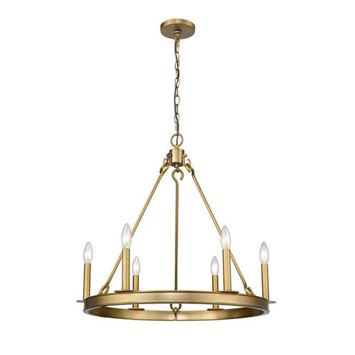 Z Lite 482R-6OBR 25 in. Barclay 6 Light Olde Brass Chandelier Ceiling Light