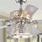 Warehouse of Tiffany CFL-8372REMO-CHD 52 in. Walter Dual Lamp Lighted Ceiling Fan with Crystal Shades&#44; Chrome