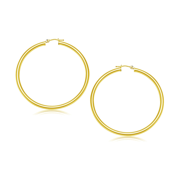 14k Yellow Gold Polished Hoop Earrings - 30 mm