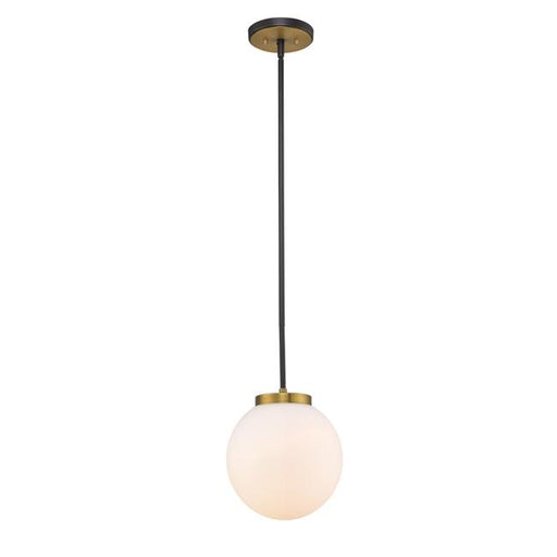 Z Lite 477P10-MB-OBR 10 in. Parsons 1 Light Matte Black & Olde Brass Pendant Ceiling Light