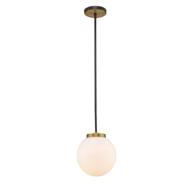 Z Lite 477P10-MB-OBR 10 in. Parsons 1 Light Matte Black & Olde Brass Pendant Ceiling Light